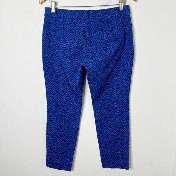 Banana Republic Women's Sloan Pants 6 Blue Ankle Anna Geometric Print Stretch - Picture 4 of 9